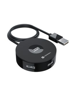 Portronics - Mport 4B (4 USB Port + 1 Type C Port) with 1Mtr Cable Length USB Hub-Black