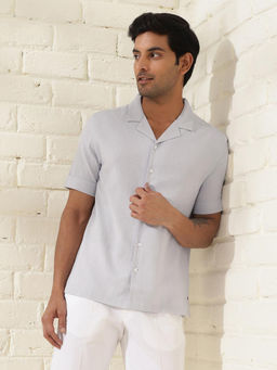 Fabindia - Purple Cotton Dobby Regular Shirt