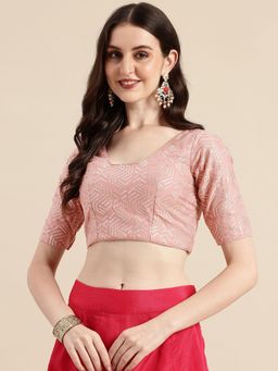 Ethnovog - Ready To Wear Mauve Embroidered Art Silk Blouse