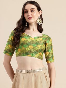 Ethnovog - Ready To Wear Multicolor Embroidered Art Silk Blouse