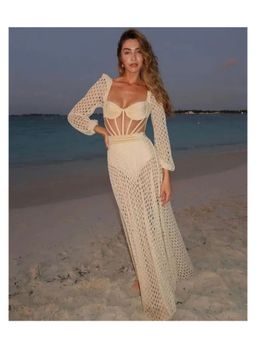 Loveable Creations By Muskan - Beige Femella Statement Beach Dress