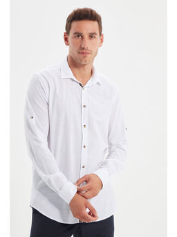 Trendyol - Man White Casual Shirt