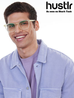 Lenskart Hustlr - Peyush Bansal Unisex Zero Power Computer Glasses-Sand Dune