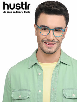 Lenskart Hustlr - Blue Lagoon Full Rim Wayfarer Lenskart Hustlr eyeglasses - LB-208963 (49)