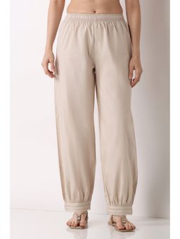 Biba - Women Light Beige Cotton Salwar