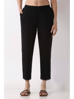 Biba - Women Black Cotton Slim Pant