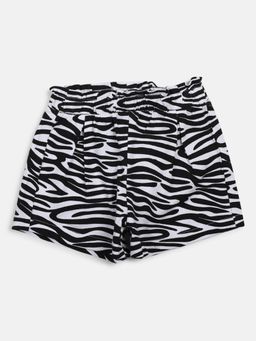 Chicco - Girls White & Black Animal Printed Shorts