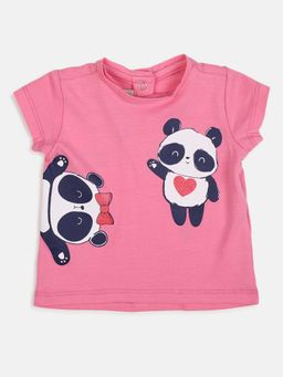 Chicco - Girls Light Pink Printed Short Sleeve T-Shirt