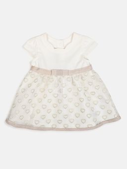 Chicco - Girls Ivory Embroidered Short Sleeve Dress