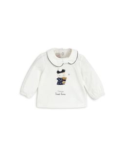 Chicco - Girls White Embroidered Long Sleeve T-Shirt