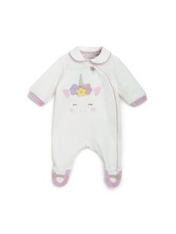 Chicco - Girls White Front Opening Rompers