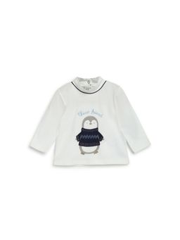 Chicco - Boys White Embroidered Long Sleeve T-Shirt