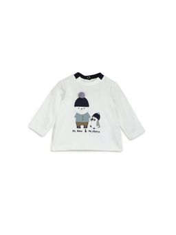 Chicco - Boys White Embroidered Long Sleeve T-Shirt