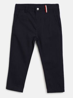 Chicco - Boys Navy Blue Solid Long Trouser
