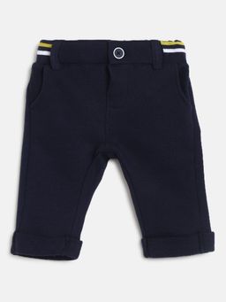 Chicco - Boys Navy Blue Solid Long Trouser