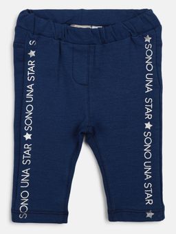 Chicco - Girls Medium Blue Printed Long Pant