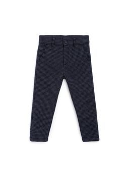 Chicco - Boys Navy Blue Checkered Long Trouser