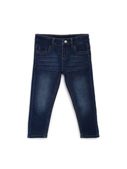 Chicco - Boys Navy Blue Solid Long Jeans