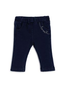Chicco - Girls Navy Blue Solid Long Jeans