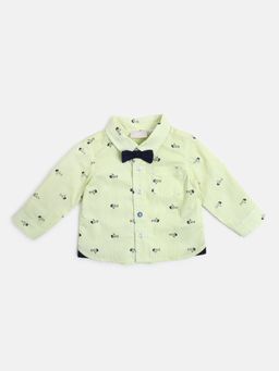 Chicco - Boys White & Yellow Solid Long Sleeve Shirt with Bow Tie (Set of 2)