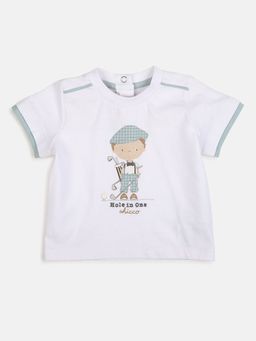 Chicco - Boys White Printed Short Sleeve T-Shirt