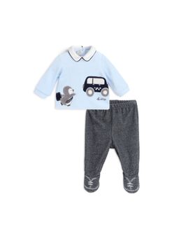 Chicco - Boys Multi-Color Embroidered T-Shirt With Pant (Set of 2)