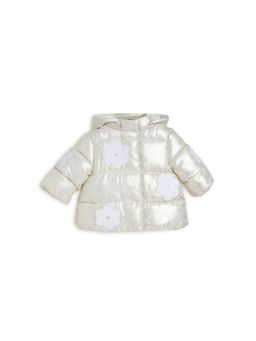 Chicco - Girls Medium Grey Embellished Puffer Jacket with Hood (Set of 2)