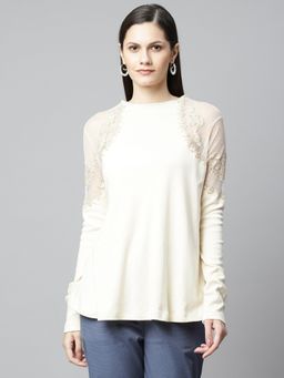 HOUSE OF S - Power Mesh Ivory Top