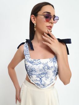 SUGERCANDY - Aesthetic Blue Corset Top