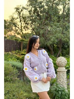 SUGERCANDY - Lavender Daisy Cardigan