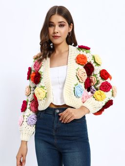 SUGERCANDY - Multicoloured Rose Garden Cardigan