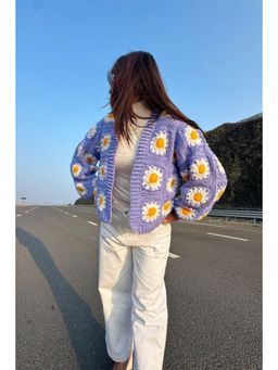 SUGERCANDY - Purple Picnic Crochet Cardigan