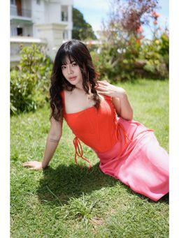 SUGERCANDY - Red Side Knot Corset Top