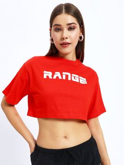 SUGERCANDY - Out of your Range- Red Crop Top