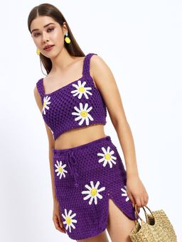 SUGERCANDY - Purple Daisy Crochet (Set of 2)