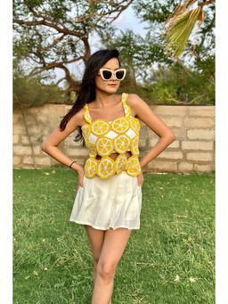 SUGERCANDY - Lemon Crochet Top