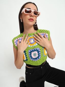 SUGERCANDY - Mexico Handmade Vest Sweater