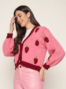 SUGERCANDY - Monterey Straberry Handmade Cardigan