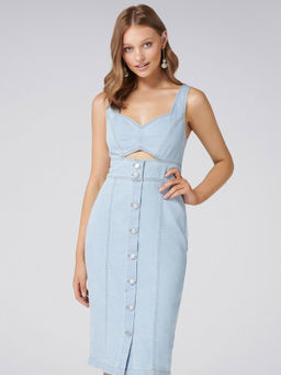 Forever New - Celina Cut Out Denim Midi Dress