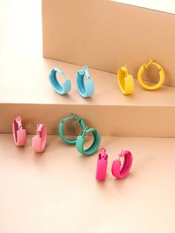 Yellow Chimes - Pack of 5 Circular Hoop Earrings