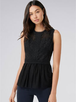 Forever New - Paloma Lace And Dobby Spot Tank