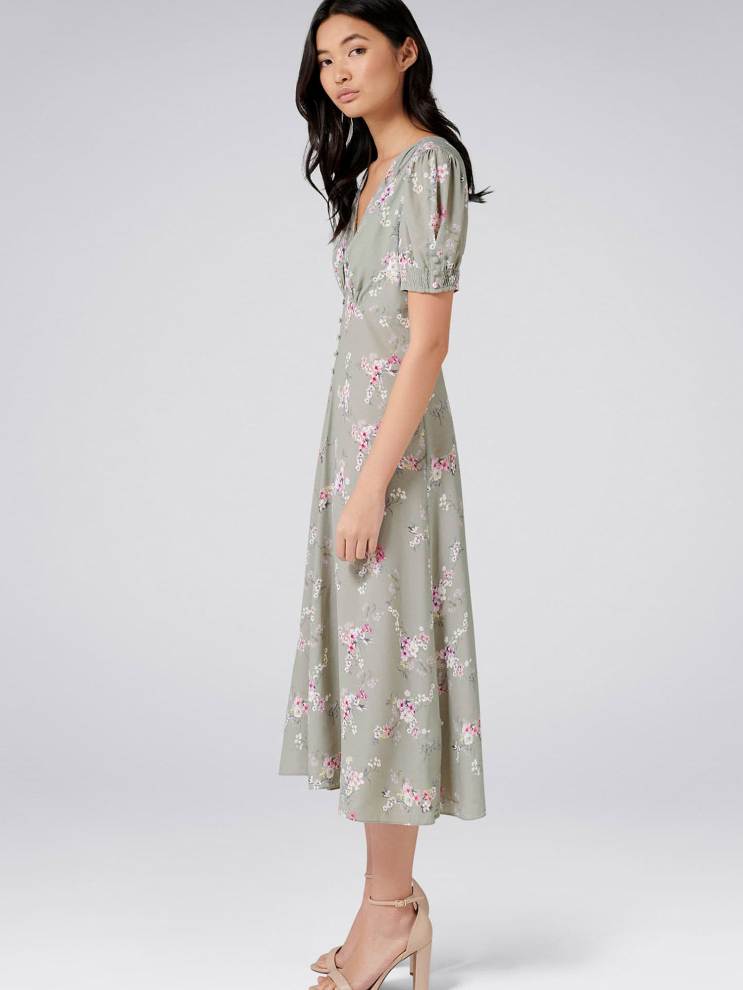 raina printed midi dress