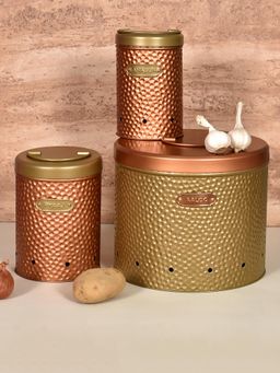 Living With Elan - Dabbahs and Days Onion Potato Garlic Containers -Set Of 3