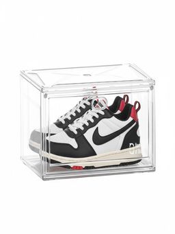 House of Quirk - Shoe Boxes with Magnetic Door Clear Stackable Plastic - White