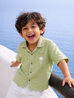 Somersault - Boys Solid/Plain Cotton Shirt