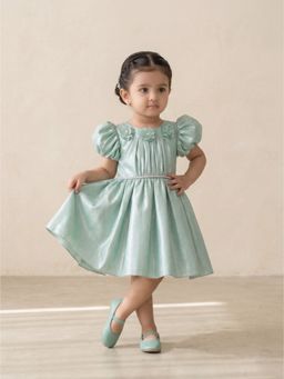 Blabber - Girls Solid/Plain Satin Dress