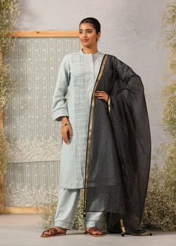 Lakshita - Midnight Blue Woven Chanderi Dupatta for Women