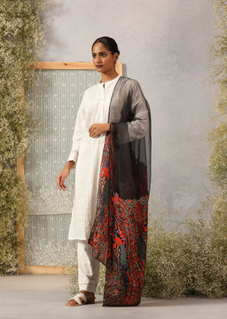 Lakshita - Black Printed Brasso Dupatta for Women