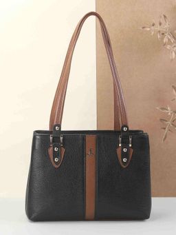 Mochi - Womens Black Leather Elegant Casual Tote Bag