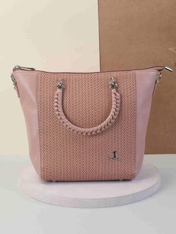 Mochi - Women Pink Faux Leather Premium Logo Multi Pocket Tote Bag